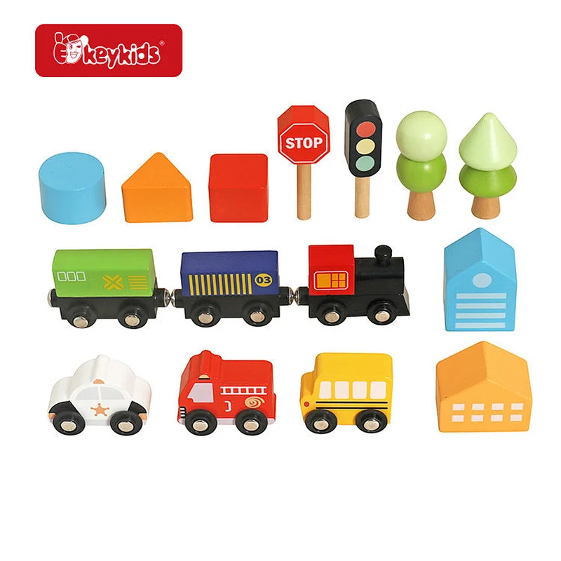 On Sale multi function educational wooden activity table with railway track toy W11B318